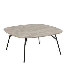 Coffee Table - CARACAS Coffee Table Grey Marble Effect 90cm