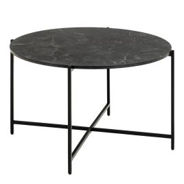 LAMOA Round Coffee Table in Matt Black
