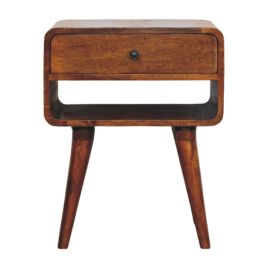 RAGUSA Chestnut Nightstand with Drawer and open slot