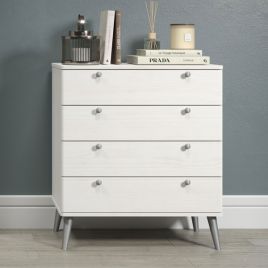 SIDE White Chest of Drawers - Medium-sized, 4 Drawers