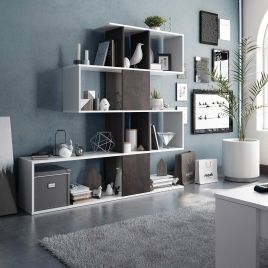 Cordobelle Oxide Dark Brown and Artic White Bookcase - Dark Brown