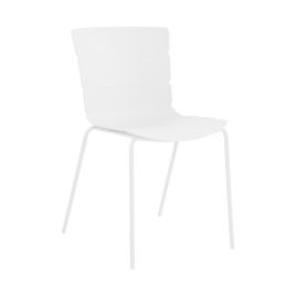 ARLO Set of 2 Plastic Kitchen Chairs - White