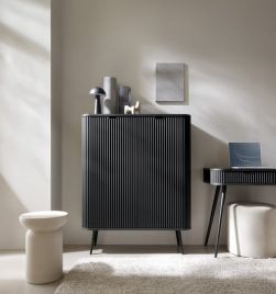 Display Rack - BETTINA Display Cabinet Black 103cm