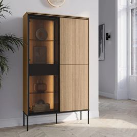 VISSORA Display Cabinet Oak Linear 91cm