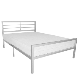 Atherton Contract Metal Bed Sleeping Space with Durability and Elegance in Silver - Double 4ft6
