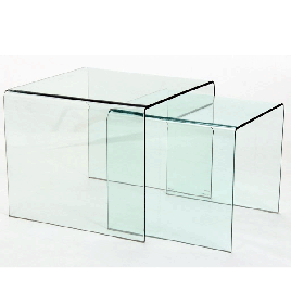 Rochford Clear Glass Nest of Tables - 2 Piece Set
