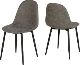 Athens Rectangular Dining Set - Concrete Effect Black Grey Faux Leather