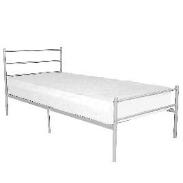 Hirwaun Double 4ft6 Metal Bed Frame with Central Legs Support in Silver