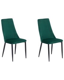Set of 2 Velvet Dining Chairs Green CLAYTON
