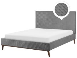 Velvet EU Super King Size Bed Light Grey BAYONNE