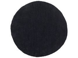 Shaggy Round Area Rug 140cm Black