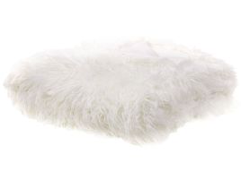 Faux Fur Bedspread 200 x 220 cm White DELICE