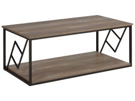Coffee Table with Shelf Dark Wood and Black FORRES
