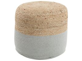 Jute Woven Pouffe Light Grey DALAMA