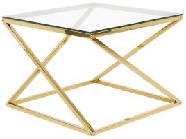 Glass Top Coffee Table Gold BEVERLY
