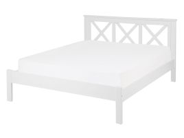 Wooden EU Double Size Bed White TANNAY