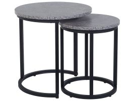 Nest of 2 Tables Concrete Effect DIXIE