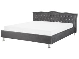 Velvet EU Super King Size Bed Dark Grey METZ