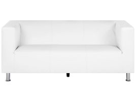 3 Seater Faux Leather Sofa White FLORO