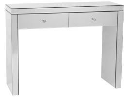 2 Drawer Mirrored Console Table Silver MARLE