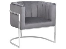 Velvet Armchair Grey LARVIK