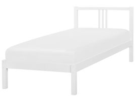 Wooden EU Single Size Bed White VANNES
