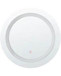Round LED Wall Mirror 58cm Silver