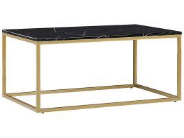 Marble Effect Coffee Table Black with Gold