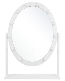 Metal LED Standing Vanity Mirror - White