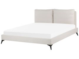 Chenille EU Super King Size Bed Light Beige MELLE