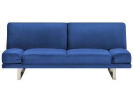 Velvet Sofa Bed Navy Blue YORK