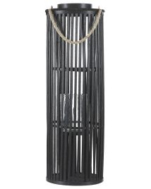 Wooden Candle Lantern 80 cm Black LUZON