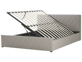 Faux Leather EU Super King Size Ottoman Bed Taupe ROCHEFORT