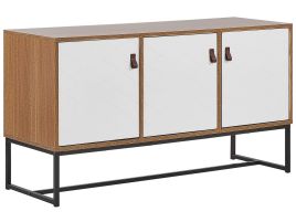3 Door Sideboard Light Wood with White NUEVA
