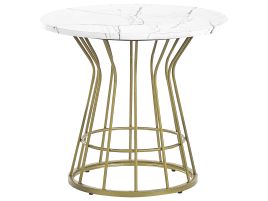 Wire Frame Marble Effect Coffee Table White with Gold CONCAN