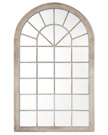 Metal Window Wall Mirror 77x130cm Beige