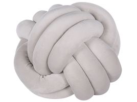Velvet Knot Cushion 30x30cm Light Grey