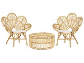 Rattan Bistro Set Beige FLORENTINE / LIMNI