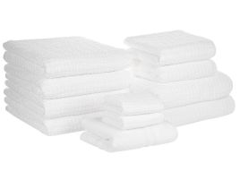 Set of 11 Cotton Towels White ATAI
