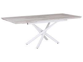 Extending Dining Table 160/200 x 90 cm Marble Effect with White MOIRA