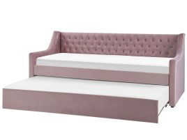 Velvet EU Single Trundle Bed Pink MONTARGIS