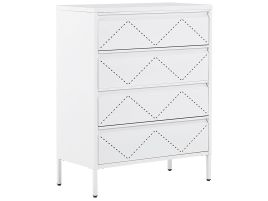 REDONDO White Chest of Drawers - Medium-sized, 4 Drawers