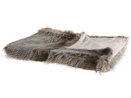 Blanket 180 x 220 cm Brown and White ASDAD