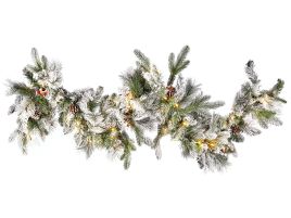 Pre-Lit Snowy Christmas Garland 180cm White
