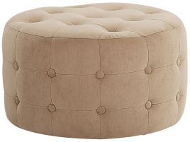 Velvet Pouffe Footstool Sand Beige TAMPA
