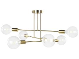 6 Light Metal Ceiling Lamp Brass KIDANE