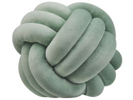 Velvet Knot Cushion 30x30cm Green