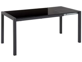 Extending Dining Table 120/160 x 80 cm Black GRANADA
