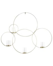 Metal Wall Candle Holder 80cm Gold