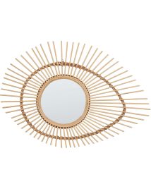 Bamboo Oval Wall Mirror 63x45cm Natural